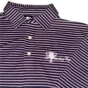 FootJoy * Polo Shirt Mens XL * X Large * Black Strip  Polo St Petersburg Cup